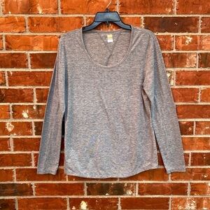 Lucy Womens Medium Heathered Gray Basic Base Layer Long Sleeve Active Shirt